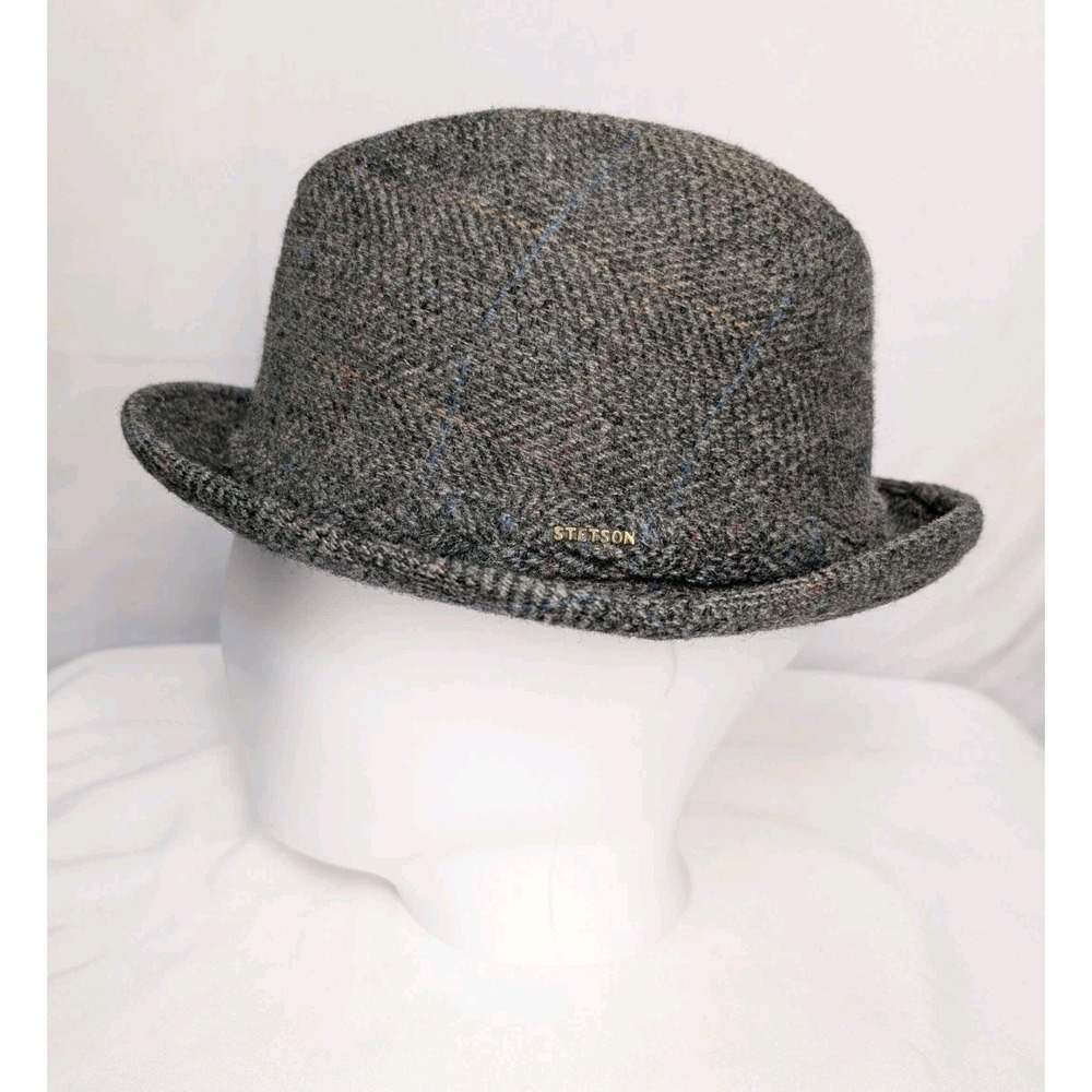 Vintage Mens Stetson Tweed Wool Fedora Hat Size 7 1/4